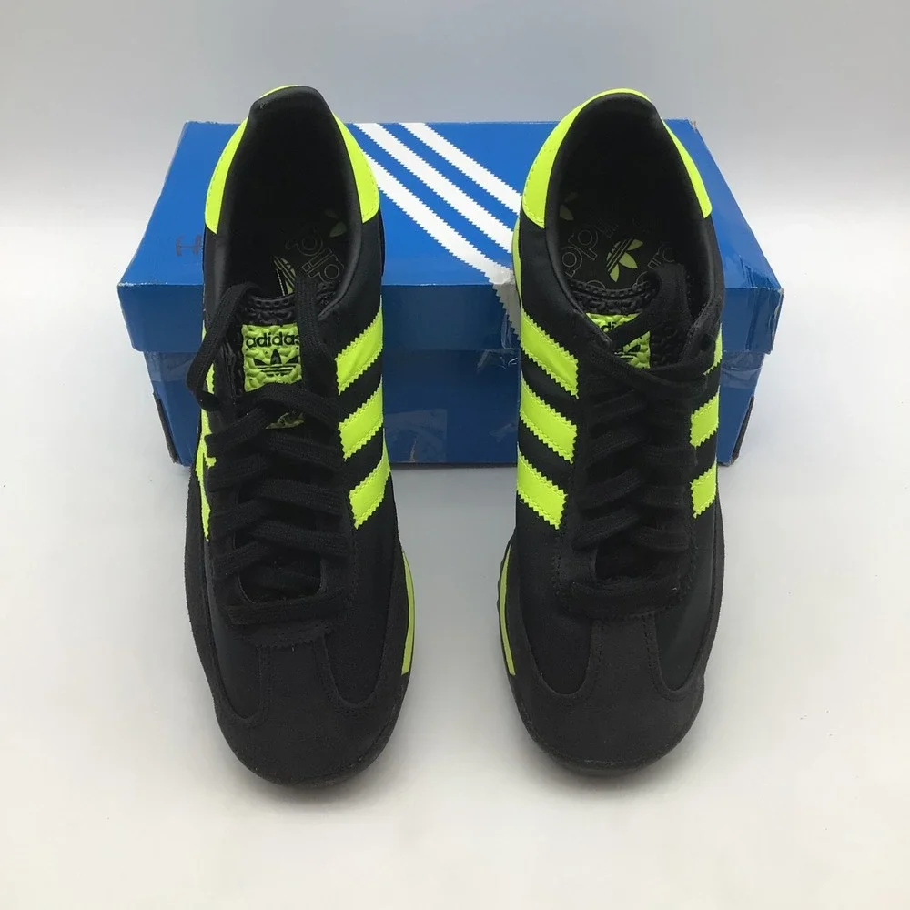 Adidas SL 72 RS Mens Black Solar Yellow Retro Sneakers IG4647 Size 7.5 NEW